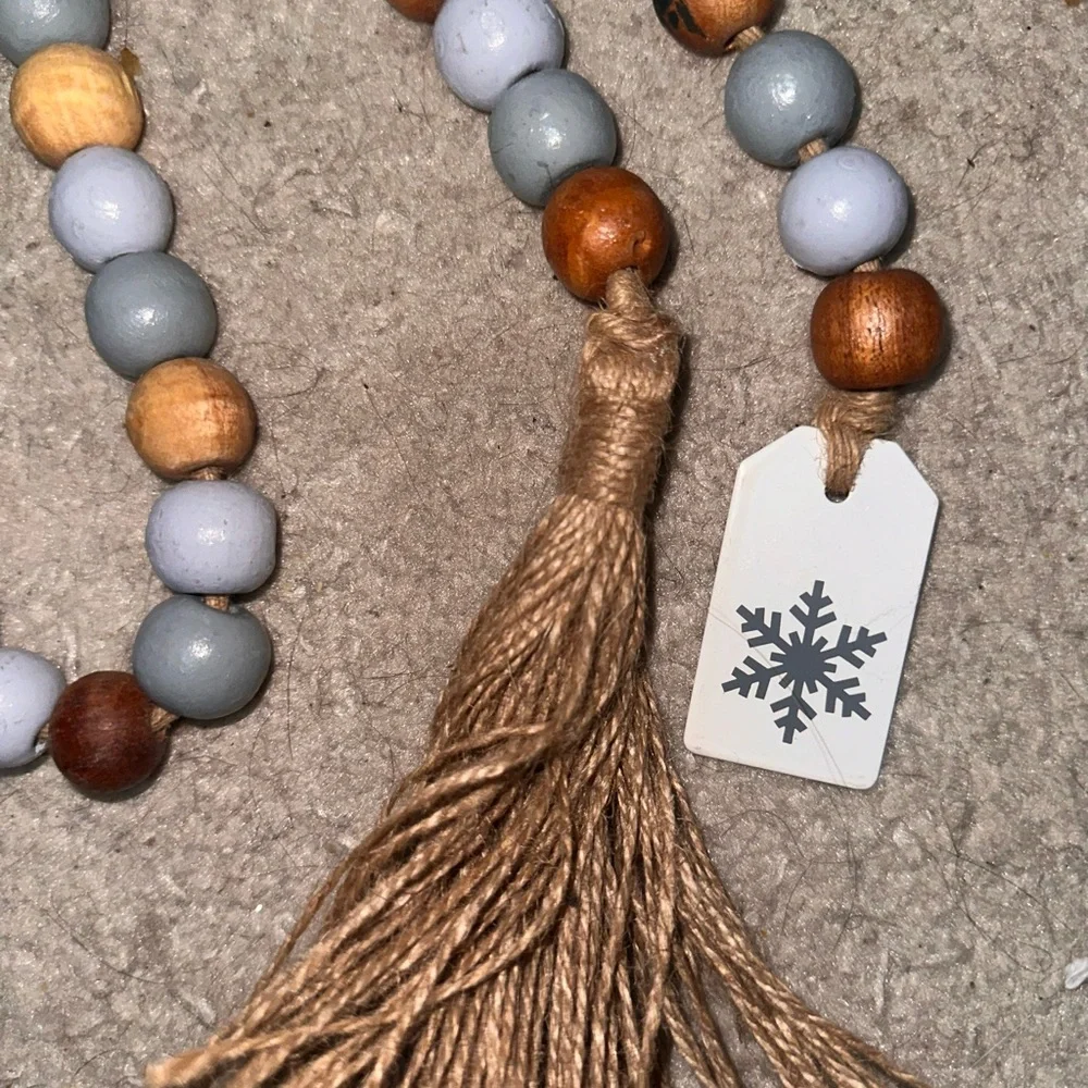 Wooden Beaded Garland with Tassel